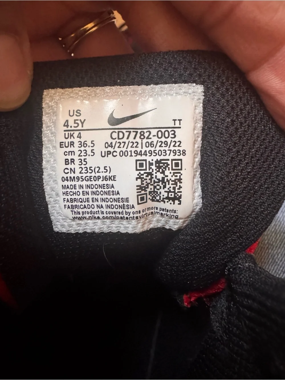 Nike Kids Mid-Top Sneakers in Black and Red